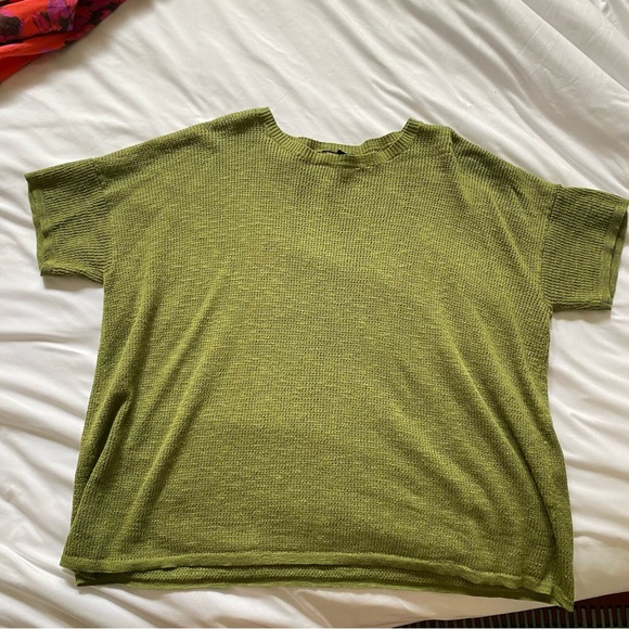 Eileen Fisher Organic Linen and Cotton Short-Sleeve Crewneck Pullover - Picture 5 of 8